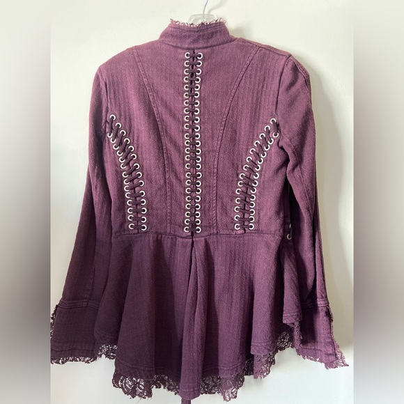 Free People Victorian Lace Trim Jacket - Picture 9 of 10